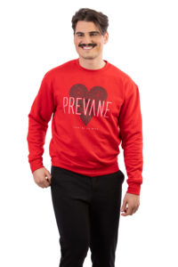 LIMITED EDITON Felpa Rossa Cuori Prevane UNISEX